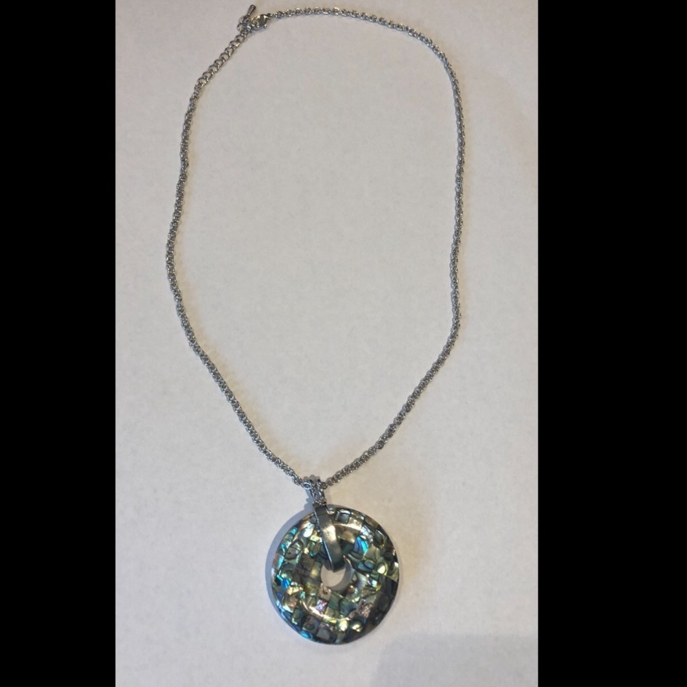 Artsy Silver Donut Necklace